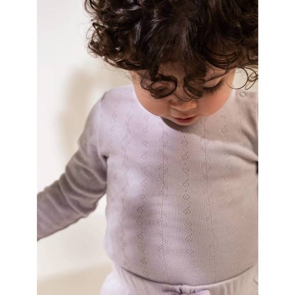 NEW MARMAR COPENHAGEN girls tamra pointelle top in violet dust - Picture 2 of 2